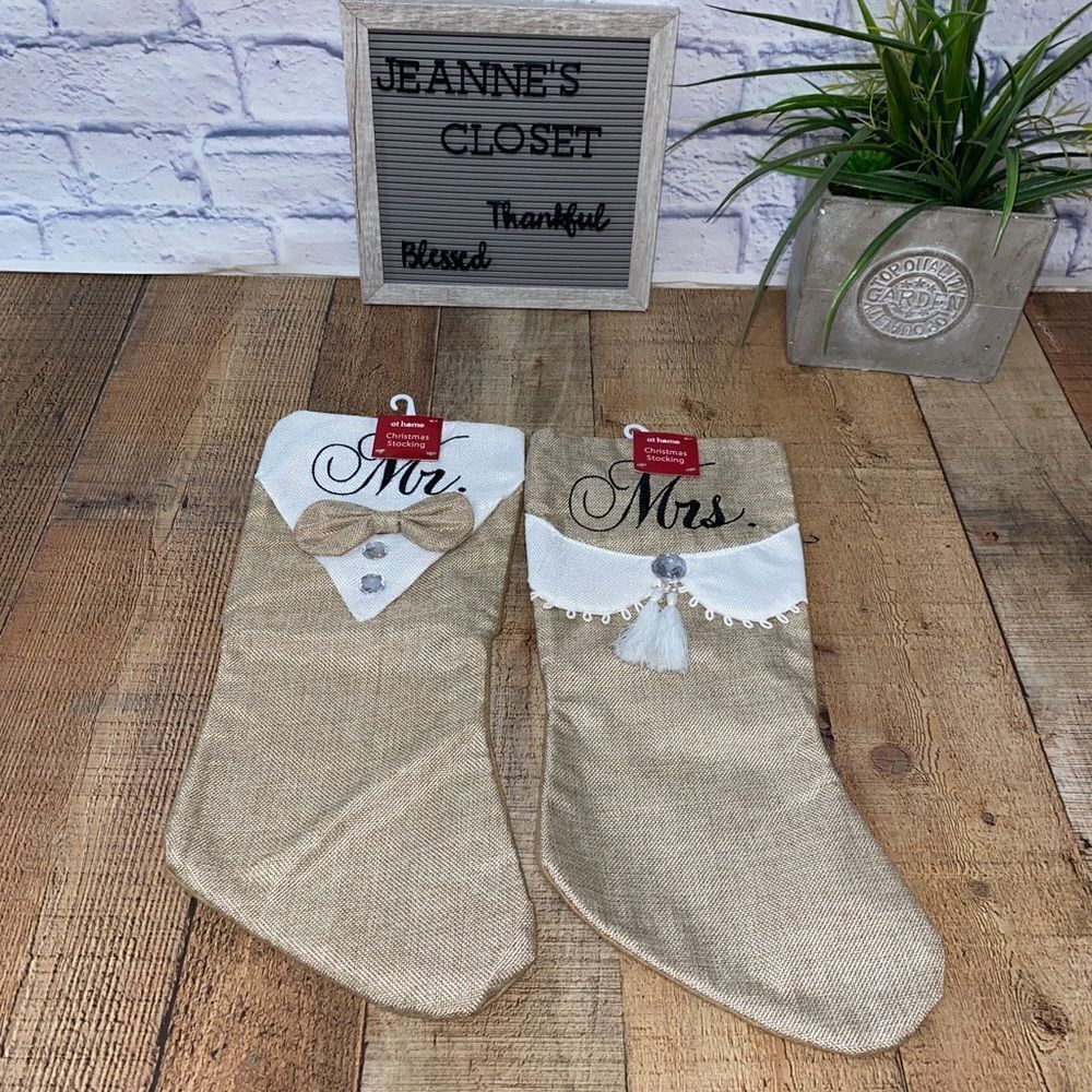 At home Mr. & Mrs. Christmas Stocking set